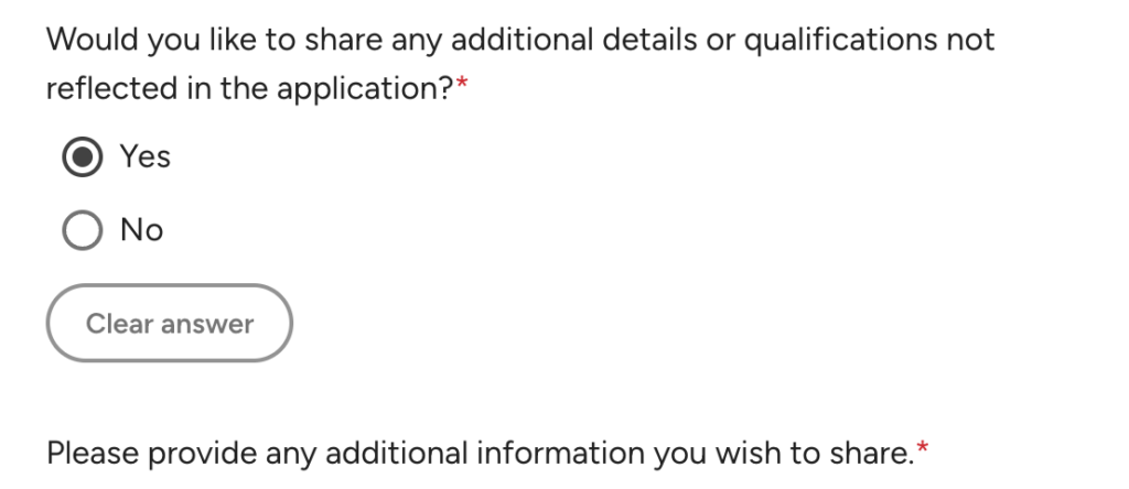 Common App Additional Information section asking for extra details not reflected elsewhere